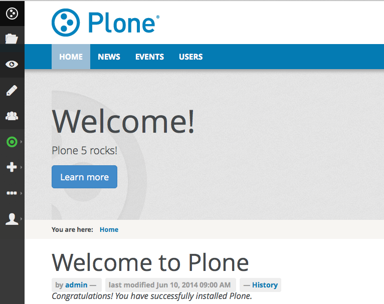 Plone 5 Screenshot